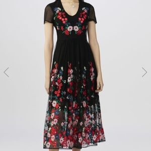 Maje Embroidered Tulle Maxi Dress